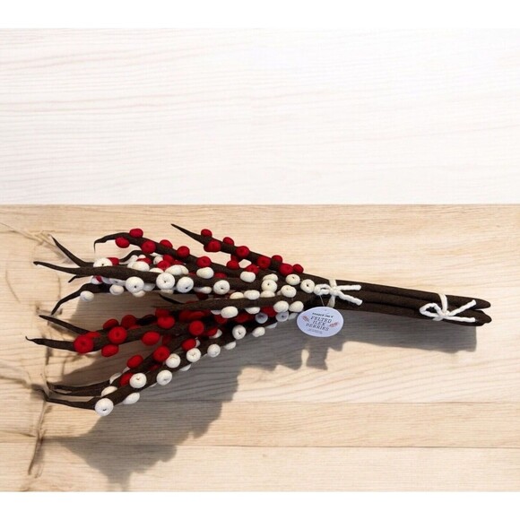 NEW Trader Joe’s Holiday Felted Ilex Holly Berries Branches Valentines Day - Picture 3 of 3